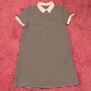 Striped dress with collar